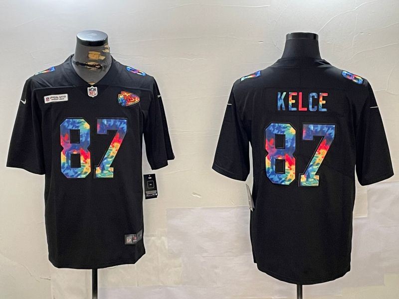 Men Kansas City Chiefs #87 Kelce Black 2024 Nike Vapor Limited NFL Jersey style 8->los angeles dodgers->MLB Jersey